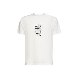 Cp Company Men White 30/1 Jersey Printed T-Shirt